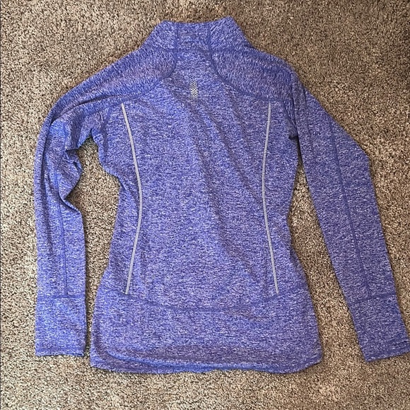 Athleta Heathered Purple Quarter-Zip Top - Picture 4 of 4